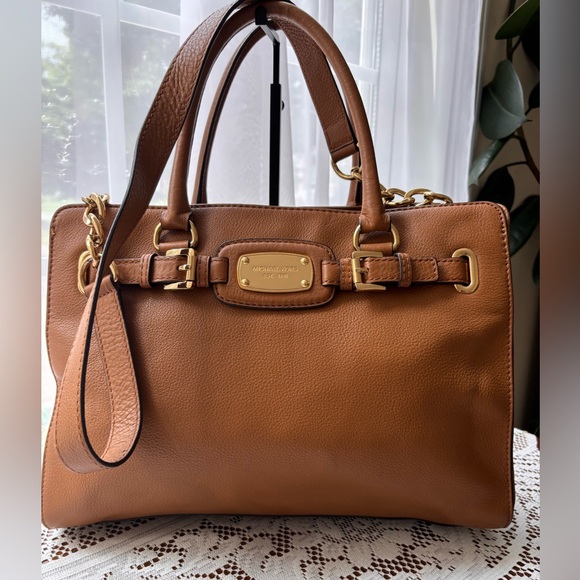 Michael Kors Hamilton Tote Satchel in Camel Tan Laptop Bag - Picture 1 of 8